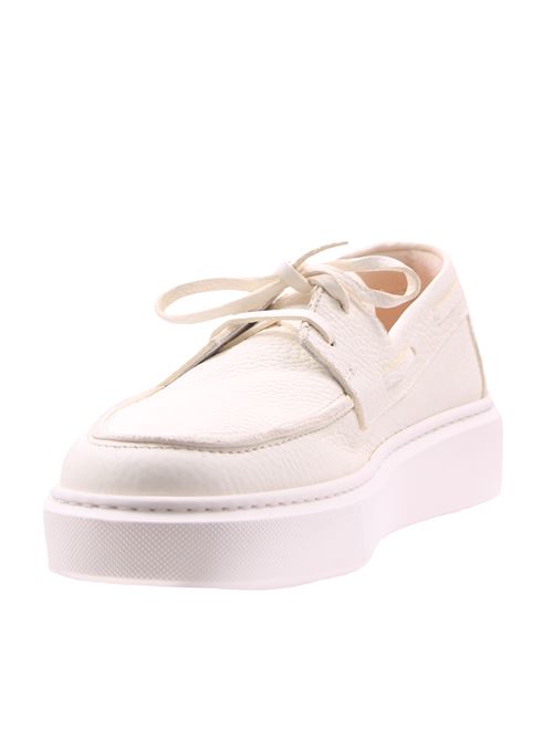 leather boat shoe CALCE | X1931PROAGRANELLO WHITE